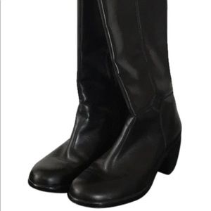 Tall black leather boots by Dansko